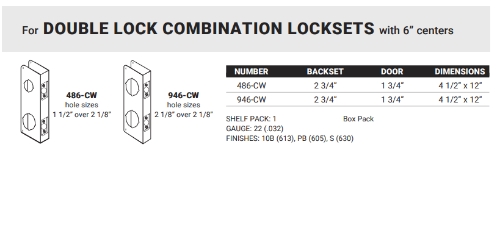 1-DOUBLE LOCK COMBINATION LOCKSETS